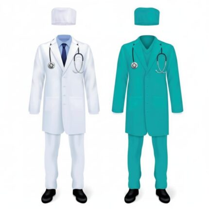 Professional Doctor & Surgeon Coat Set with Cap